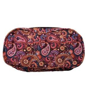 Colorful Parsley Quilted Travel / Makeup Bag 9" W 4"L Pink & Purple
